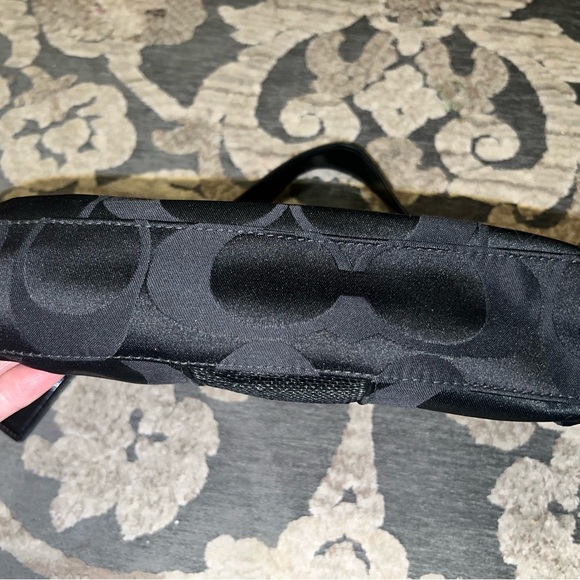 COACH DEMI BLACK SIGNATURE SATEEN
SEQUINED STRIPE HOBO HANDBAG - Picture 3 of 6